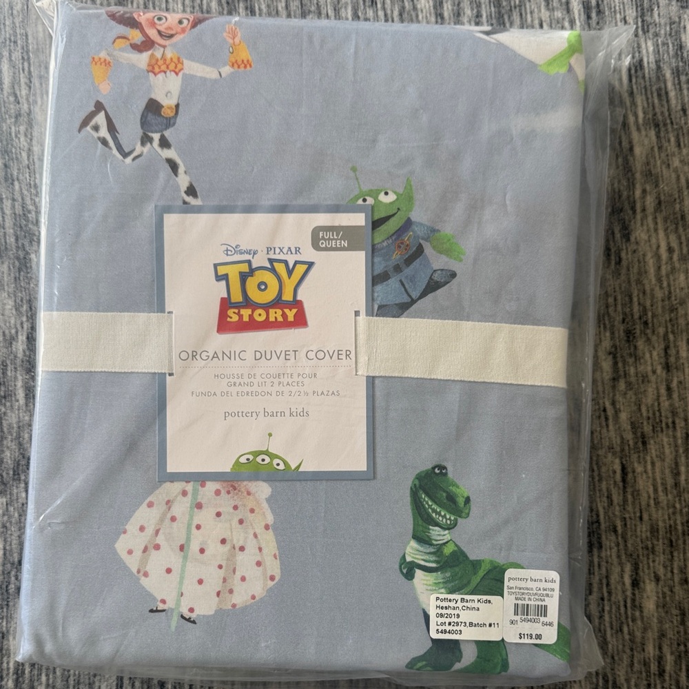 Pottery Barn Kids Toy Story Organic Duvet Cover - Blue and Green